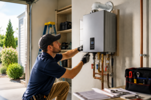 Installing a tankless water heater in a garage